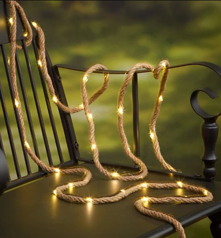 100/200 Lights Hemp Rope Decor Battery-Operated Solar LED String Lights | Kalsten